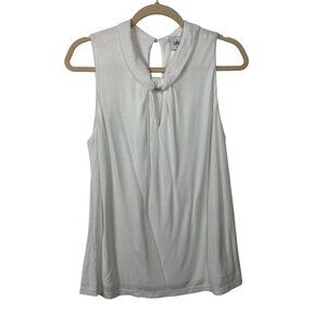 Cabi Womens M Sleeveless Collared White Top Blouse